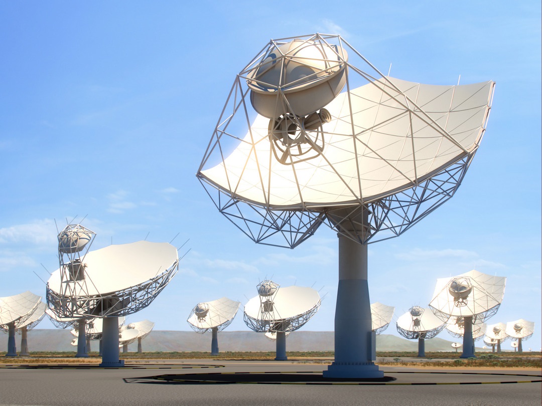 The Square Kilometre Array, which is depicted through an artist's impression, will begin construction in 2020.