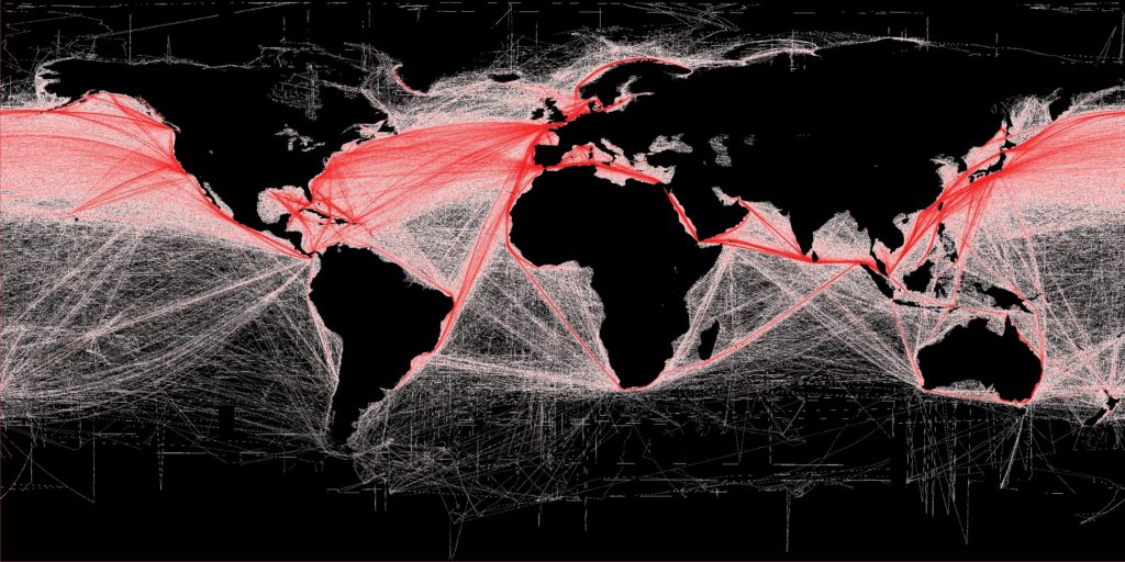 Digital communication between ships could help optimise shipping routes and reduce fuel consumption.