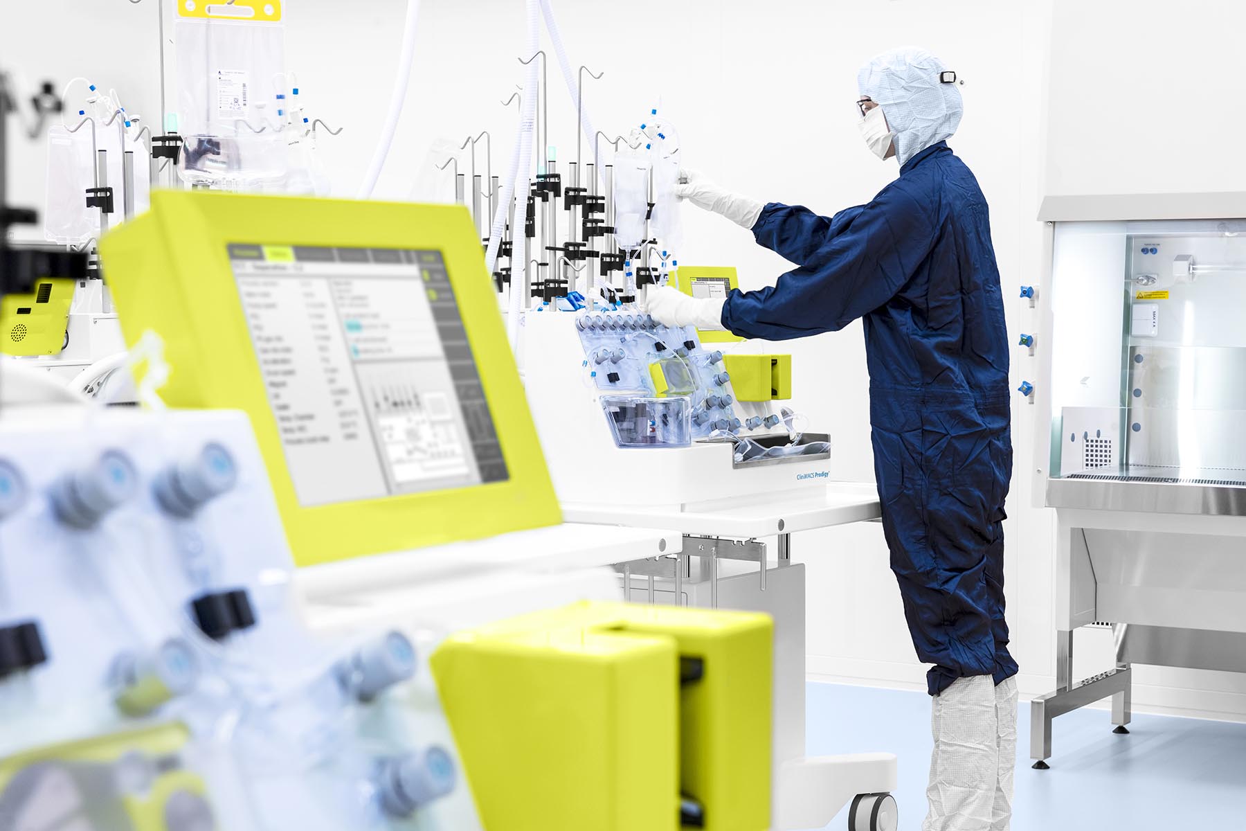 The CliniMACS Cell Factory at Miltenyi Biotec's facilities in Germany automates the production of cell therapy for patients with blood cancer.