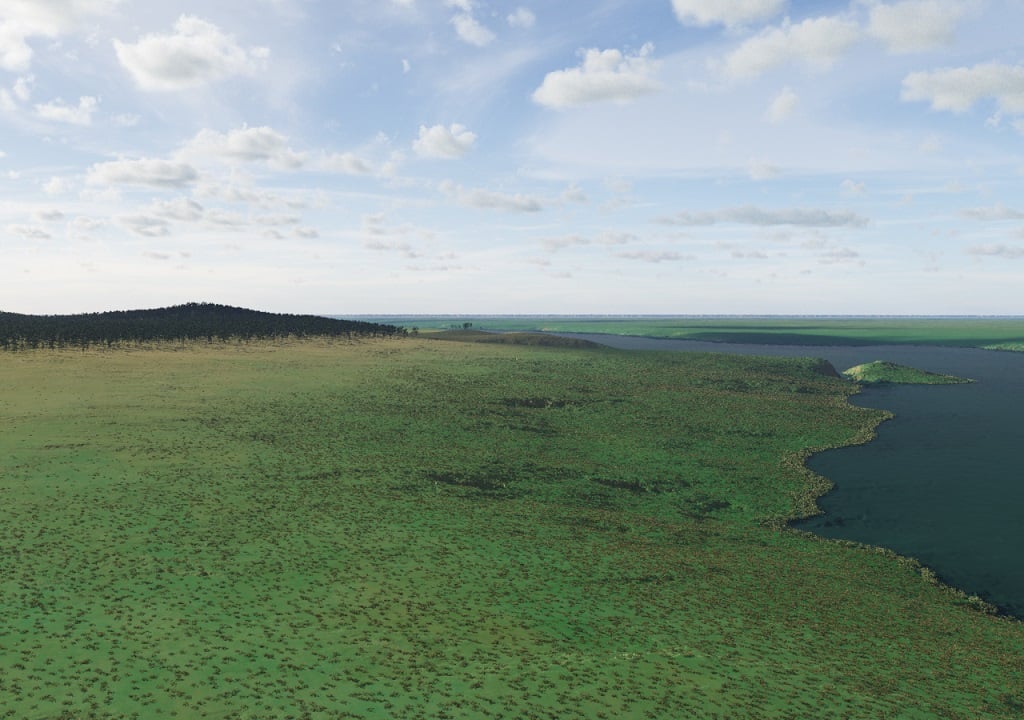 Before it was lost to the bottom of sea, Doggerland was made up of woodland, meadows, marshes and rivers, as shown by simulations.