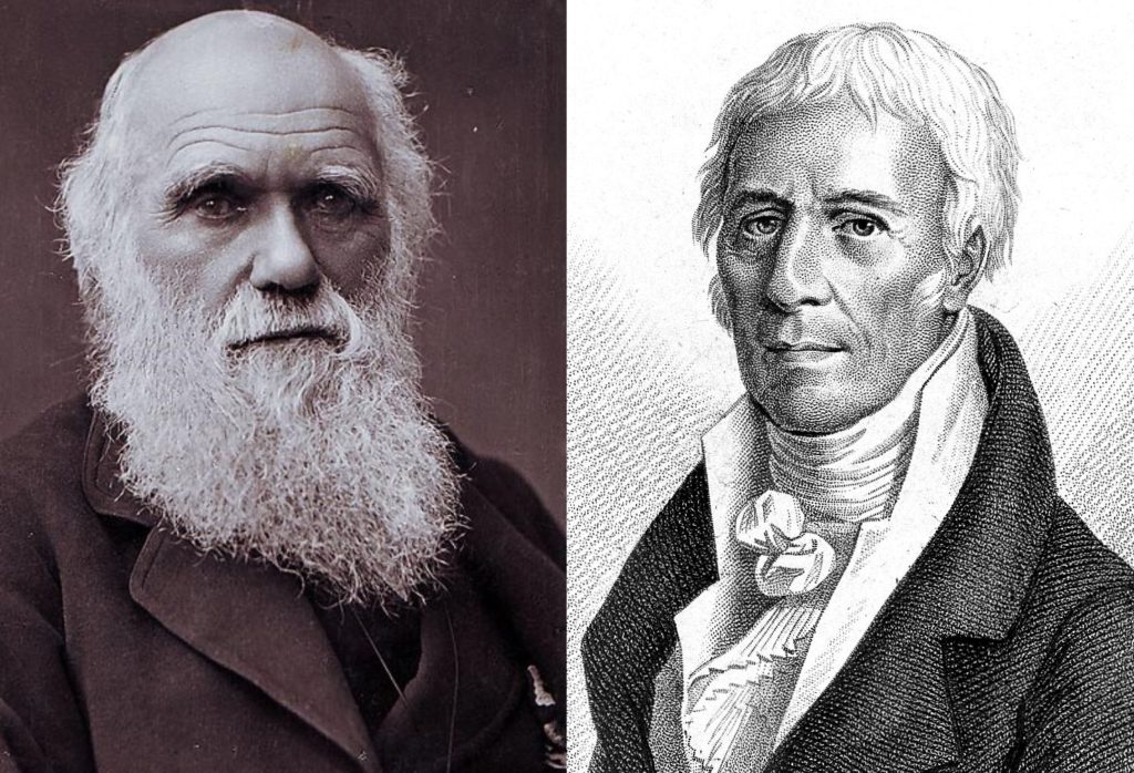 Charles Darwin (left) and Jean-Baptiste Lamarck (right) are the faces of the earliest debate about evolutionary research.