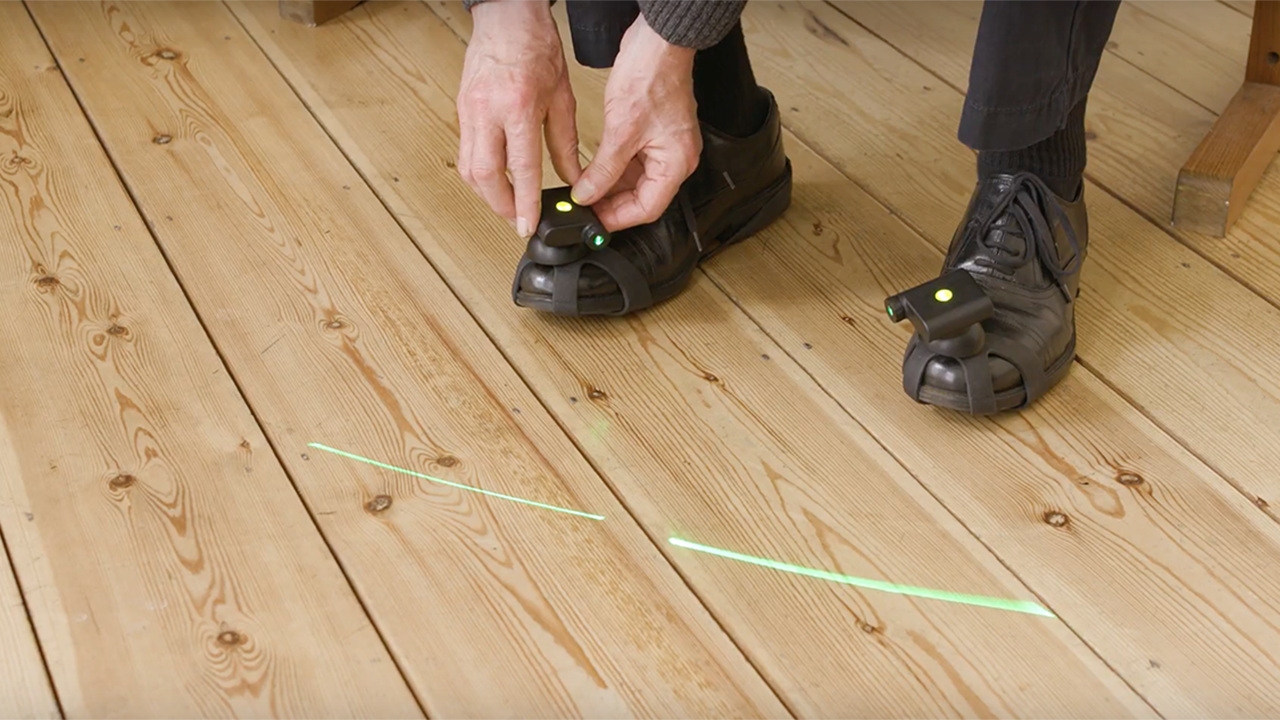 Having an external visual cue such as a line has been shown to reduce the number of freezing episodes in Parkinson's patients. Image credit - Walk With Path