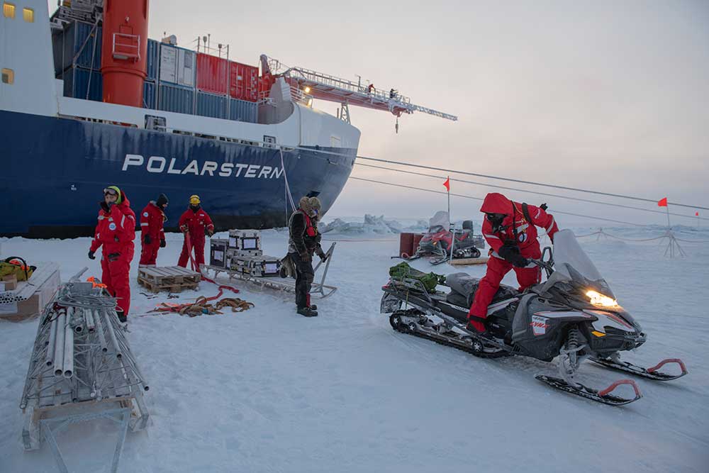 The Polarstern is currently drifting in Arctic ice as part of a year-long research expedition to study climate change up close. Image credit - Alfred-Wegener-Institut / Esther Horvath, licenced under CC-BY 4.0