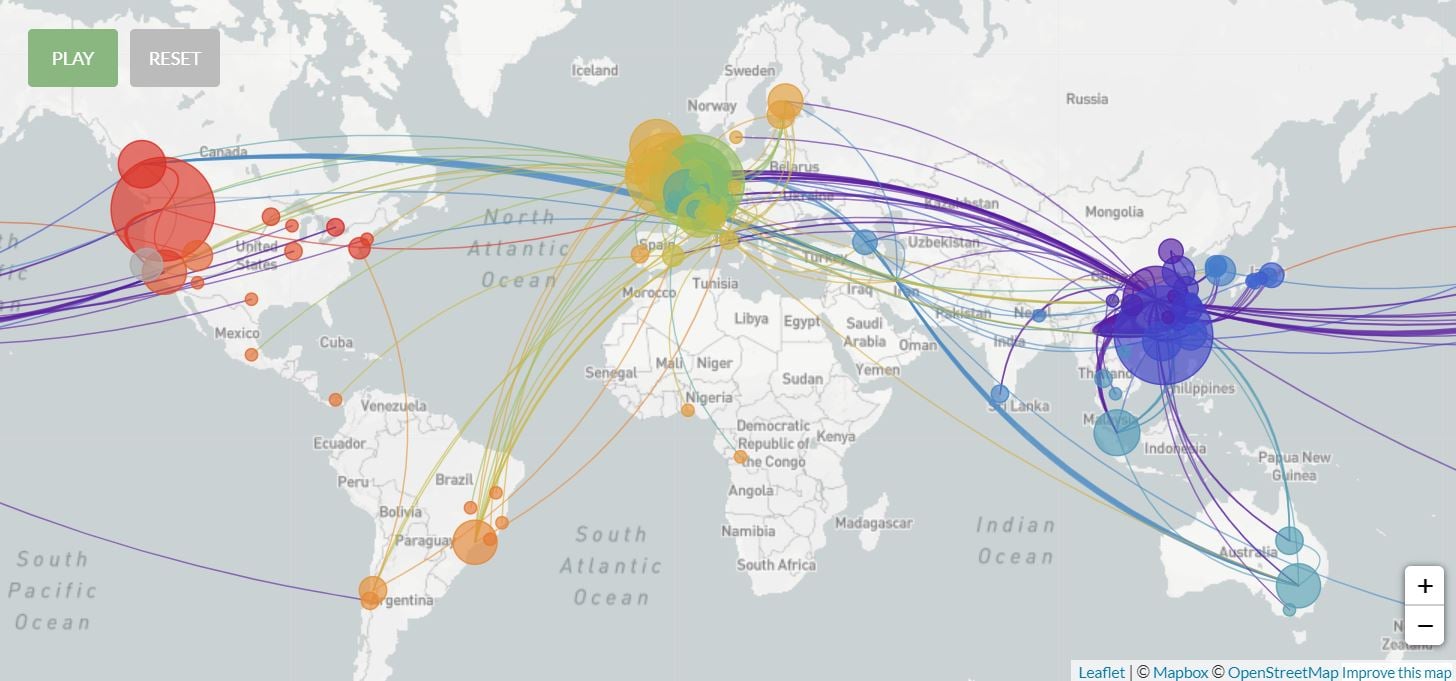 Online tools such as NextStrain are helping to track the spread of coronavirus in real time. Image credit - nextstrain.org